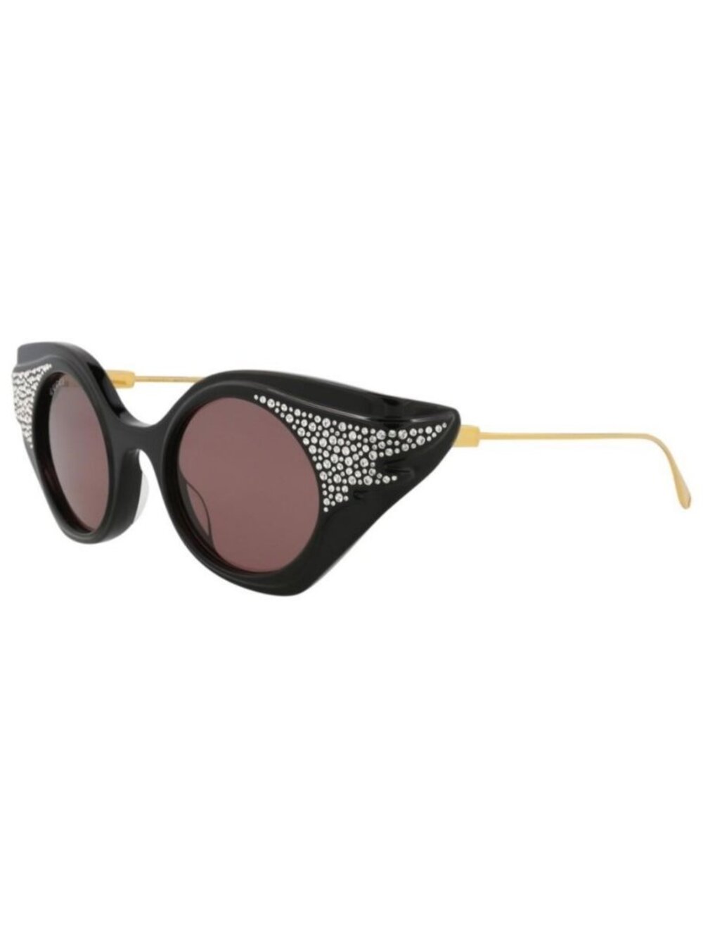 New Gucci Womens Cat Eye Black Gold Brown Fashion Designer Sunglasses